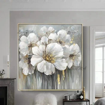Duvar tuvali Çiçek Sanat Modern Yeni Varış Soyut Yağlıboya Doku Çiçek Duvar Sanatı Ev Dekorasyon Parçası Oturma Odası İçin