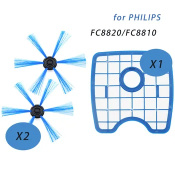 3 adet / takım Elektrikli Süpürge 2 yuvarlak fırça +1 filtre ekranı Philips Robot FC8066 FC8820 FC8810 Süpürme robotu aksesuarları