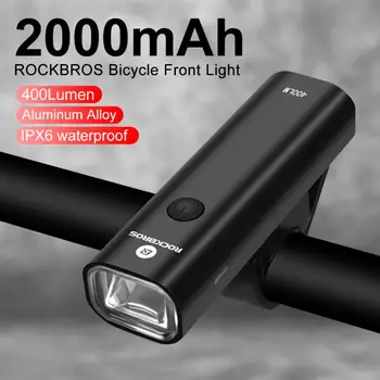 ROCKBROS bisiklet ışık 400 lümen bisiklet gidon ön lamba USB şarj edilebilir fener emniyet kuyruk ışık MTB yol bisiklet el feneri
