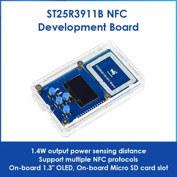 Waveshare ST25R3911B NFC Geliştirme Kurulu Çoklu NFC Protokollerini Destekler ST25R3911B NFC Okuyucu Onboard 1.3 İnç OLED + Kabuk
