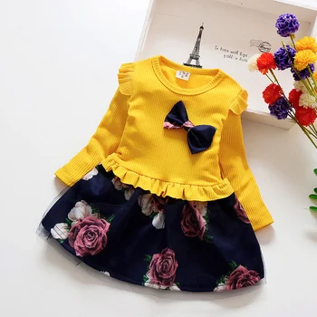 İlkbahar sonbahar çocuk kız elbise bebek elbiseleri bir yıl doğum günü kız noel elbiseler bebek uzun kollu giyim elbise vestido