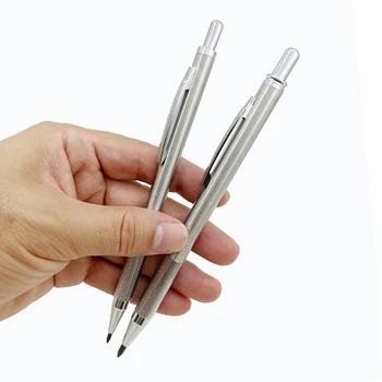 3.0 mm Paslanmaz Çelik Mekanik Kalemler 2.0 mm Metal Sanat Kroki Boyama Çizim Otomatik Kalemler 2B Kurşun Yazma Kalemler