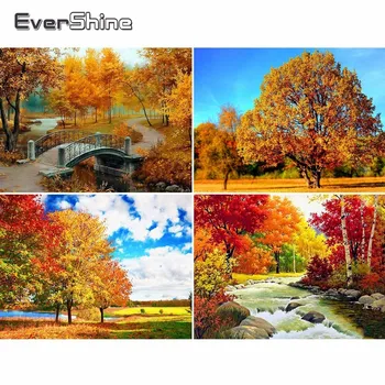 Evershine 5D Elmas Boyama Tam Matkap Kare Manzara Elmas Nakış Satış Sonbahar Rhinestones Resimleri Elmas Mozaik Ağacı