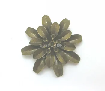 Ücretsiz shipping-20Pcs Bezeme Bulguları Çiçek Antik Bronz Metal El Sanatları Hediye Dekorasyon DIY 4. 7x4. 7 cm J0633