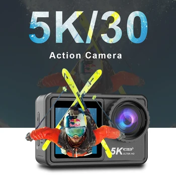 Eylem Kamera 5K 4K 60FPS Çift Ekran EIS Video Çekim Gitmek Mini Su Geçirmez Sualtı Spor Kamera Pro motosiklet kask
