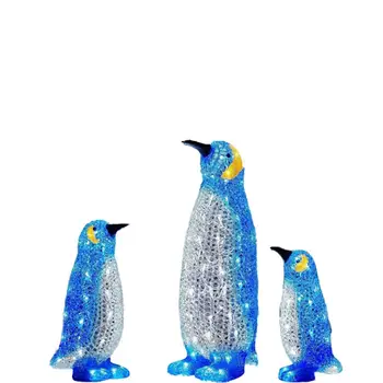 Light-Up Penguen Noel Süsler Akrilik LED ışıklı Aydınlatmak penguen Açık Bahçe Yard Çim Süslemeleri çim lambaları