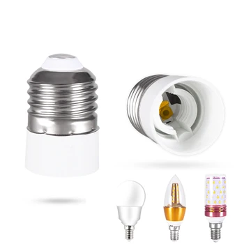 LED ampul spot ampul adaptörü dönüştürücü E27 to E14 lamba tutucu yanmaz malzeme dönüştürücü ışık genişletici soket adaptörü