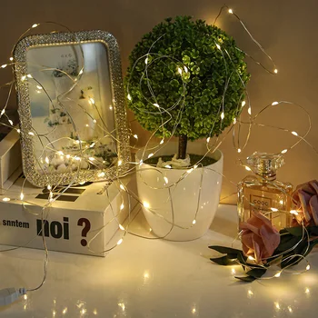 1m/2m/3m/5m/10m / 20m USB pil Dize ışıkları LED Açık Yatak Odası Bakır Tel Peri Dize İşık Cadılar Bayramı Noel ağaç dekor