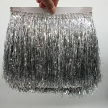 20 cm Geniş Güzel Gümüş Plastik Dantel Fringe Trim Püskül DIY Ev Tekstili Sahne Performansı Aksesuarları Şerit