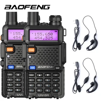 Baofeng Walkie Talkie UV - 5R Çift Bantlı İki Yönlü Telsiz 136-174MHz & 400-520MHz VHF/UHF FM Taşınabilir Telsiz kulaklık ile