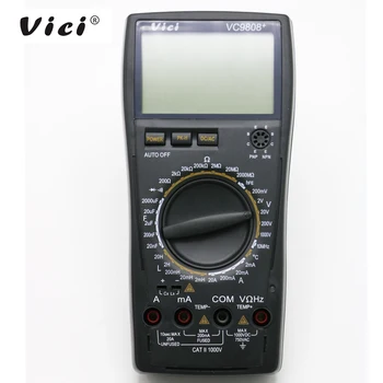 VICI VC9808 + lcd ekran dijital Multimetre elektrik sayacı Endüktans Res Kap Frekans Sıcaklık AC / DC Ohmmetre Endüktans Test cihazı