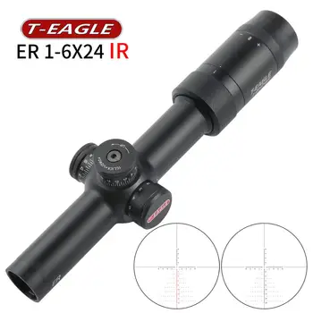 T-KARTAL taktik tüfek Spotting kapsam tüfek avcılık için optik kolimatör silah Sight kırmızı yeşil ışık ER 1 - 6X24 IR