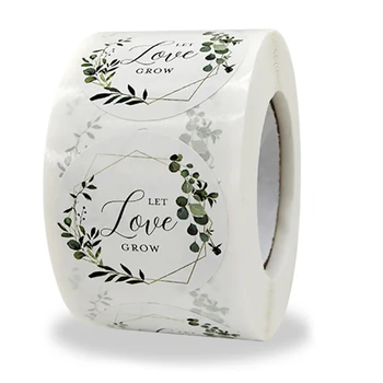 3.8 cm/1.5 inç Aşk Büyümek etiket çıkartmaları Sızdırmazlık etiket rulosu Zarf Düğün Hediye Kutusu Kırtasiye Dekorasyon 100-500 adet