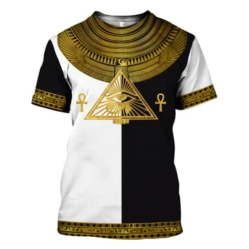 2022 Hipster T Shirt erkek Mısır Tanrısı Göz Horus 3D Baskı Harajuku Kısa Kollu Casual Unisex Gömlek Yaz Büyük Boy Giyim