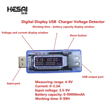 Dijital ekran USB şarj aleti Doktor Kapasitesi Akım gerilim dedektörü Metre pil test cihazı QC2.0 3.0 4-30v Elektrik