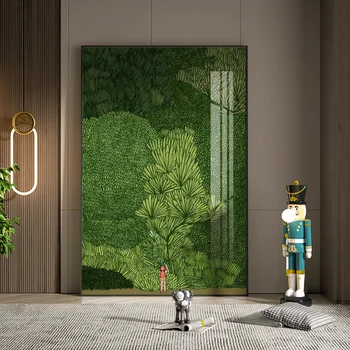 Modern İskandinav Yeşil Orman İNGILTERE Tasarım Illüstrasyon Tuval Baskı Posteri Boyama Duvar Resimleri Sanat Kore Stüdyo Ev Dekor