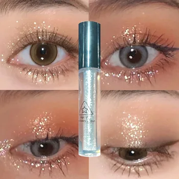 Glitter Sıvı Glitter Göz Farı Su Geçirmez Sedefli Pırıltılı Parlak Sequins Eyeliner Fosforlu Kalem Göz Güzellik Makyaj Araçları
