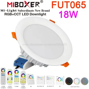 MıBoxer FUT065 18W RGB + CCT Downlight AC110V 220V LED Tavan Spot 2.4 G RF Uzaktan WiFi APP Alexa Google Ses Kontrolü