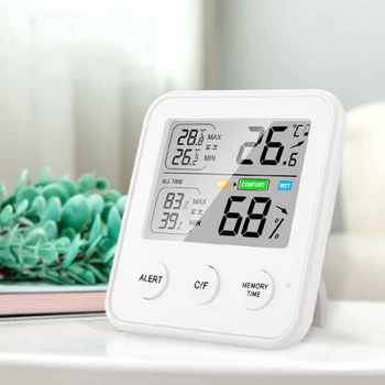 Çok fonksiyonlu Dijital Termometre Higrometre yüksek çözünürlüklü lcd ekran Elektronik Sıcaklık Nem Ölçer Ev Oturma Odası Yatak Odası için