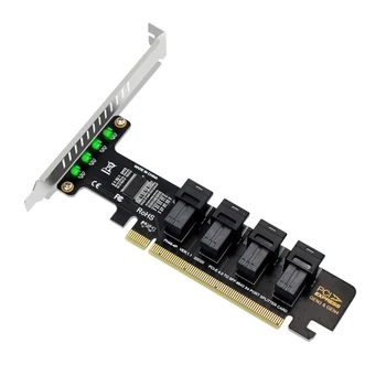 PCIE X16 için 4-port U. 2 NVME SFF-8643 SFF-8639 Genişleme Kartı PCI-E 4.0 Splitter Kart T3EB