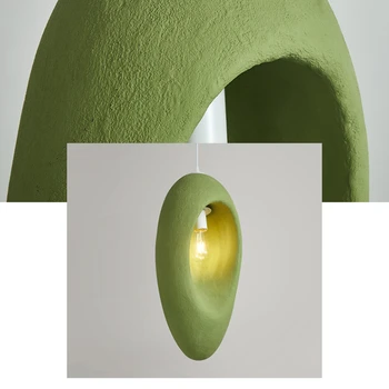 Wabi Sabi serisi yeşil mango avize tasarımcı Oturma odası yemek odası Nordic INS tarzı yatak odası çalışma atmosfer aydınlatma E27
