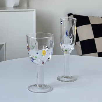 Yaratıcı Benekli Kadeh Fransız şarap bardağı Ev şampanya bardağı köpüklü şarap bardakları Kişilik Şeffaf Kristal Bardak