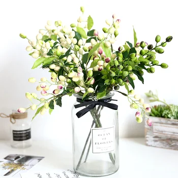 Yapay çiçek Zeytin Meyve Şube Buket Yeşillik Çiçek Bitki Dekorasyon İçin DIY Düğün Parti Ev Bahçe Sahne Kaynağı
