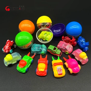 50 Adet 1.97 İnç 50MM Plastik PP PS Kapsül Oyuncak Sürpriz Topu Sevimli Plastik Geri Çekin oyuncak arabalar İçin otomat Erkek Kız