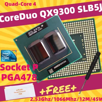 CPU dizüstü Çekirdek 2 Duo QX9300 Çift Çekirdekli Soket 479 GM45 PM45 SLB5J Soket P İşlemci