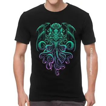 Serin H. P. Lovecraft Cthulhu T Shirt erkek Moda T Shirt Pamuk Büyük Boy Eski Tanrı R'lyeh Tshirt Kentsel Tees Tops