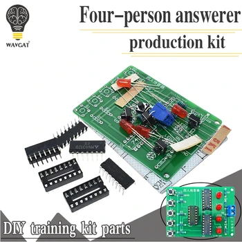 Dört Kişi Yanıtlayıcı Dıy Kiti 4 Kanal Cevaplama Öğretim Uygulama Kaynak PCB kartı Eğlenceli Elektronik DIY Parçaları laboratuvar