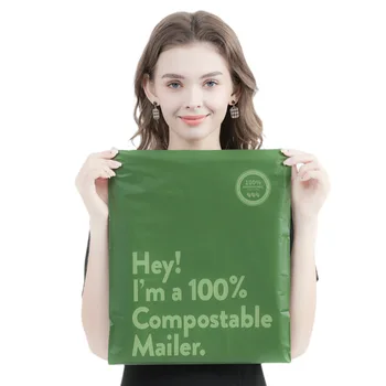 50 Adet 100 % 2DW Biyobozunur posta çantaları Poli Su Geçirmez Giyim Kurye Ekspres Kılıfı Kompostlanabilir Nakliye Teslimat posta çantaları