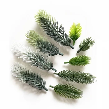 10 adet Çam Dalları Yapay Bitkiler Noel Düğün Ev Ağacı Süsleri DIY El Sanatları Buket Hediye Kutusu Sahte Bitkiler İğne