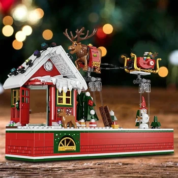 940 adet MOC Yaratıcı Noel Noel Baba Uçan Parti Setleri Modeli Juguetes Yapı Taşları DIY Tuğla Çocuk Kız NOEL Hediyeler Oyuncaklar