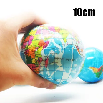 Komik 10cm Stres Giderici Dünya Haritası Köpük Kırtasiye Atlas dünya küresi Palmiye Sıkmak Gezegen Antistres Topu Öğretim Malzemeleri