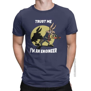 Güven Bana Im Bir Mühendis T Shirt Erkekler İçin Saf Pamuk vintage tişört Yuvarlak Boyun Mühendislik Tees Klasik Elbise Artı Boyutu