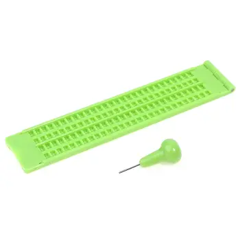 Plastik Braille Yazı Tahtası Taşınabilir Pratik Görüş Bakımı Stylus İle Plastik Okul Öğrenme Yeşil Aracı Aksesuar 1 ADET