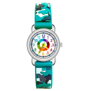 Moda Bilek Saatler Karikatür Renk Numaraları Tarzı Çocuk Çocuklar Öğrenci Kız Kuvars 3D Silikon Saat JP23
