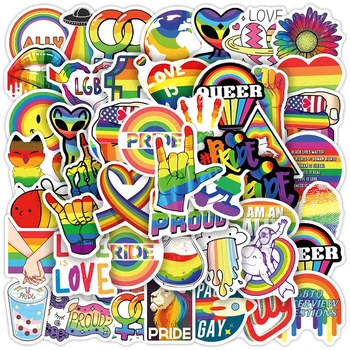 10/30/50 adet Gökkuşağı LGBT Eşcinsel Çıkartmalar Renkli Çıkartmaları DIY Kaykay Dizüstü Telefon Motosiklet Graffiti Sticker PVC Su Geçirmez Oyuncak