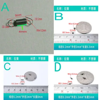 0.2 mm tel Mikro Küçük gergi yayı uzatma yayları