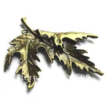 Toptan-Metal charm antik bronz Akçaağaç yaprakları kolye 8 ADET çinko alaşım Kolye el yapımı Moda takı aksesuarları