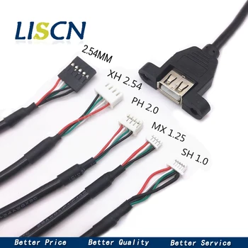1 ADET USB veri yolu ile kulak XH2.54/PH2.0 4P/MX1.25/SH1. 0 anakart şasi kablosu dokunmatik ekran kablosu 30CM USB Bağlantı hattı