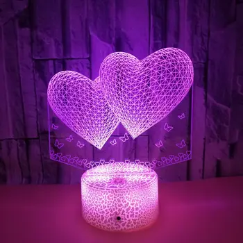 Nıghdn 3d Lamba Illusion gece lambası yatak odası ışıkları dekorasyon Romantik sevgililer günü hediyesi doğum günü hediyesi kız arkadaşı için eşi