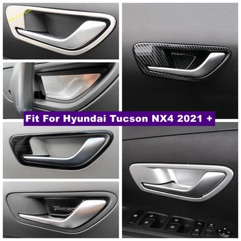 Aksesuarları Kapı çekme kolu Kase Yama Kapağı Trim Hyundai Tucson İçin NX4 2021 2022 Mat / Gümüş / Karbon Fiber / Siyah Fırça