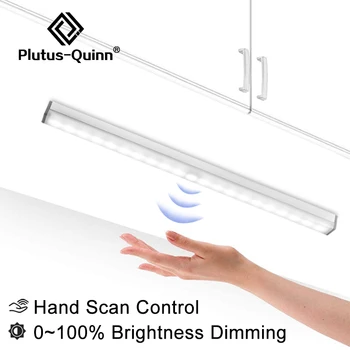Altında LED dolap lambası El Süpürme Sensörü USB Şarj Karartma Kontrol Dolap Yatak Lambası Gece Lambası Dolap Merdiven Mutfak