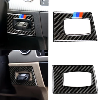 Karbon Fiber İç Araba Kontak Anahtarı Anahtar Deliği Sticker Çıkartması Korumak Dekor Trim İçin BMW 2005-2012 E90 E92 E93 Aksesuarları