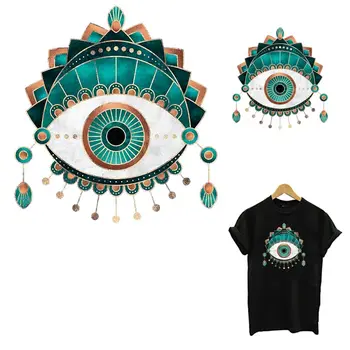 Güzel Gözler Yamalar giysi DIY ısı Transferi Kadın T-Shirt Hoodies Demir On Sticker Giysi İçin Büyük Gözler Aplike Dekor