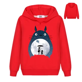 Erkek Kız Totoro Kazak Anime 3D Baskılı Totoro Karikatür Kapüşonlu Sweatshirt Kazak Hoodies İnce Temel Ceket Çocuklar için