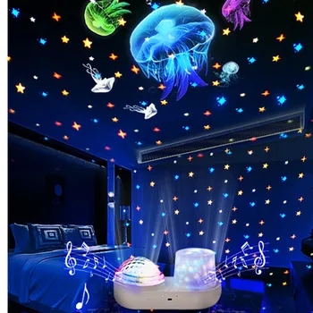 Yeni Okyanus Projektör Yatak Odası Dönen USB Plug-İn Atmosfer LED Gece Lambası Odası Dekorasyon çocuk Yaratıcı doğum günü hediyesi