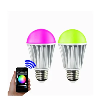 bluetooth led ampul lamba E27 AC100-240V 7.5 W renkli değiştirilebilir + sıcak beyaz akıllı telefon Kablosuz ev ürünleri